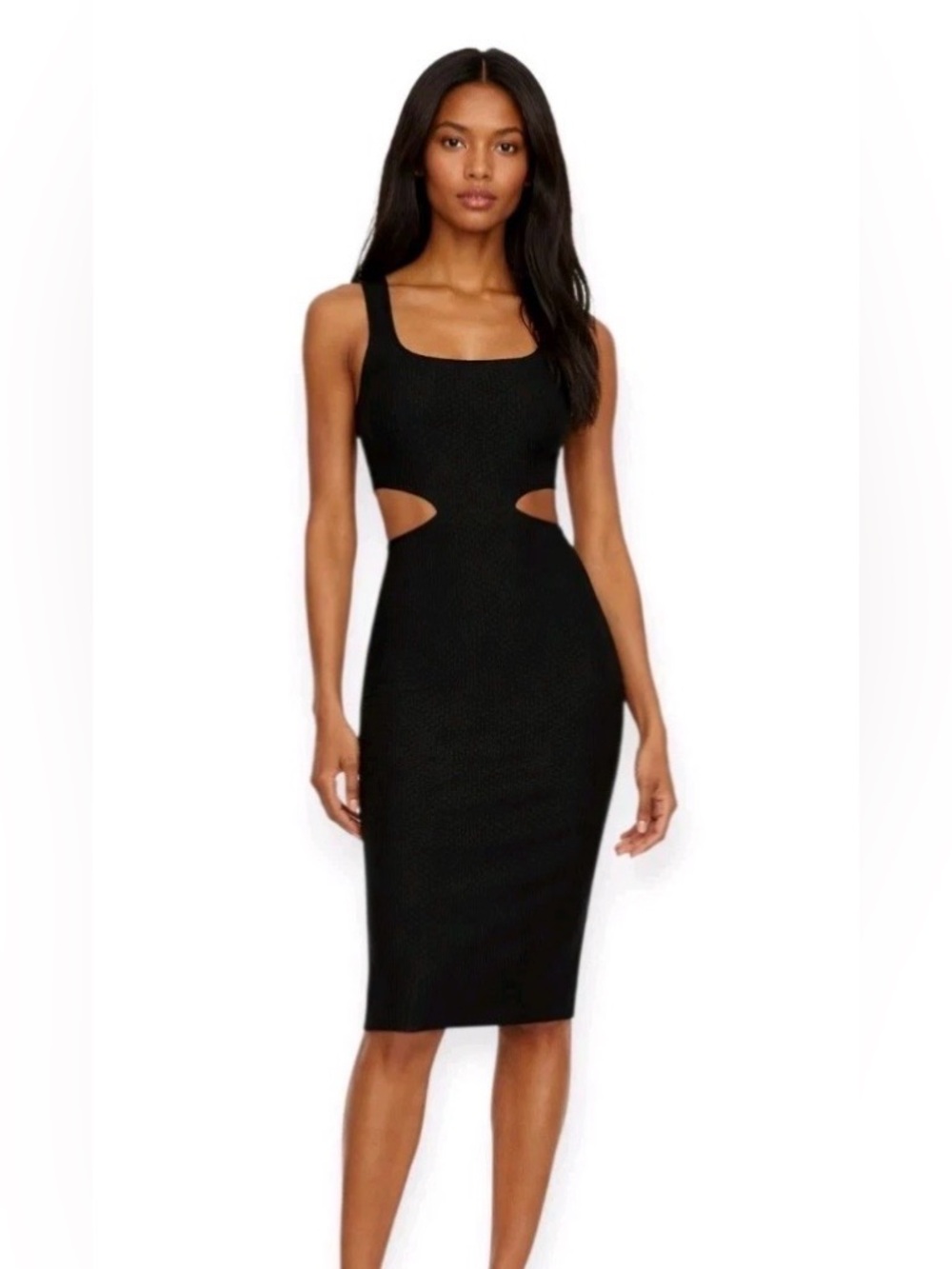 Aritzia Black Cutout Midi Bodycon Dress